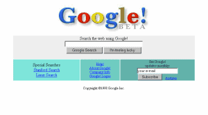 Google w 1998 roku